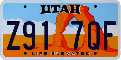 UT license plate Z917QF