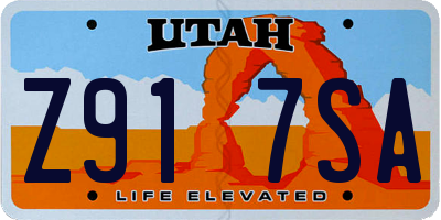 UT license plate Z917SA