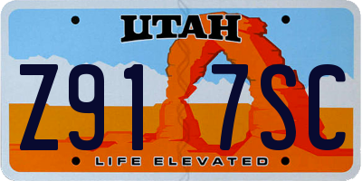 UT license plate Z917SC