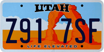 UT license plate Z917SF