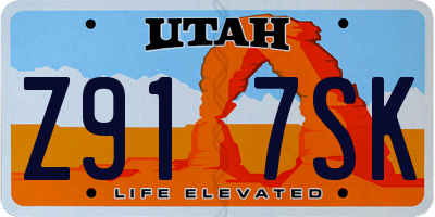 UT license plate Z917SK