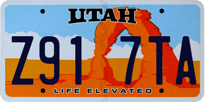 UT license plate Z917TA