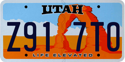 UT license plate Z917TO