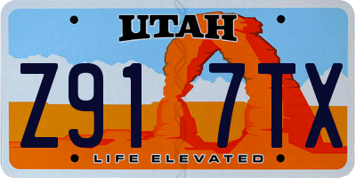 UT license plate Z917TX