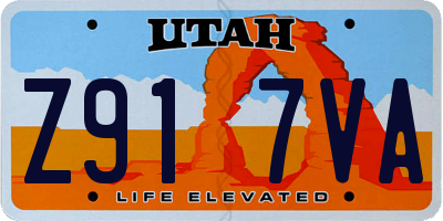 UT license plate Z917VA