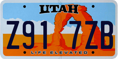 UT license plate Z917ZB
