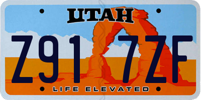 UT license plate Z917ZF