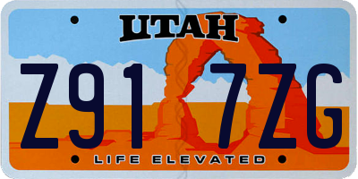 UT license plate Z917ZG