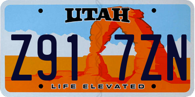 UT license plate Z917ZN