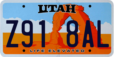 UT license plate Z918AL
