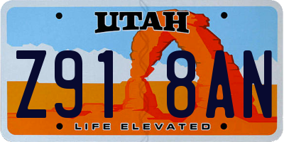 UT license plate Z918AN