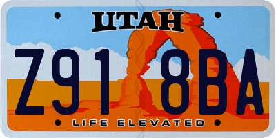 UT license plate Z918BA
