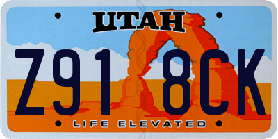 UT license plate Z918CK