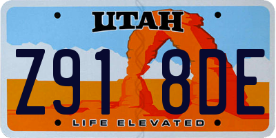 UT license plate Z918DE