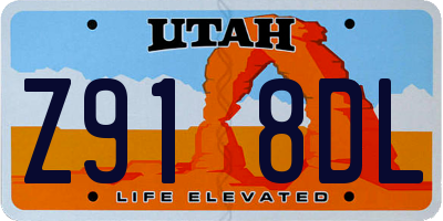 UT license plate Z918DL