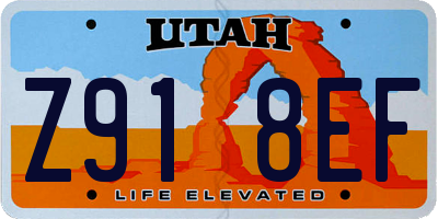 UT license plate Z918EF