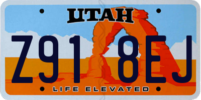 UT license plate Z918EJ