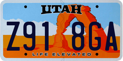 UT license plate Z918GA