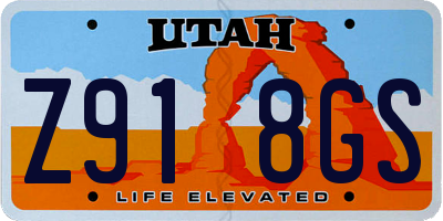 UT license plate Z918GS