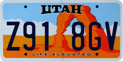 UT license plate Z918GV