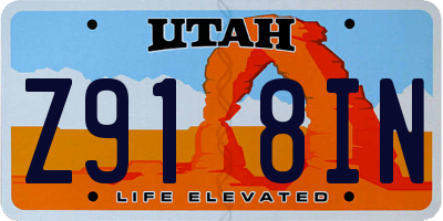 UT license plate Z918IN