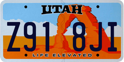 UT license plate Z918JI