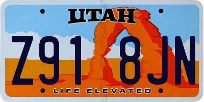 UT license plate Z918JN