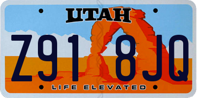 UT license plate Z918JQ