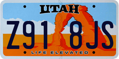 UT license plate Z918JS