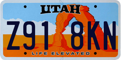 UT license plate Z918KN