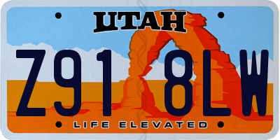 UT license plate Z918LW