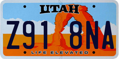 UT license plate Z918NA