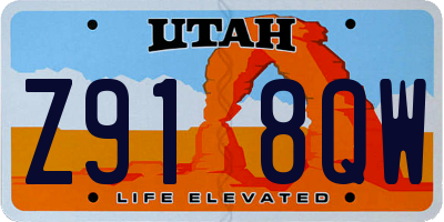 UT license plate Z918QW