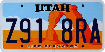 UT license plate Z918RA
