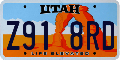 UT license plate Z918RD
