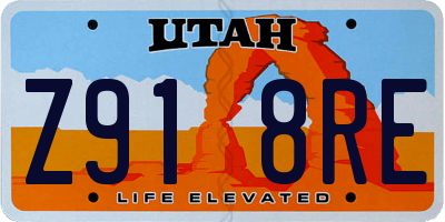 UT license plate Z918RE