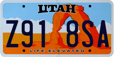 UT license plate Z918SA