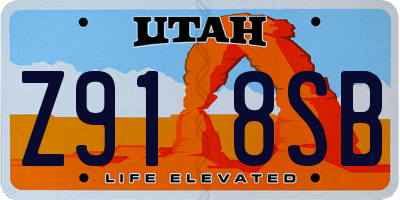 UT license plate Z918SB