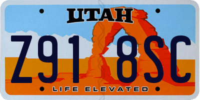 UT license plate Z918SC