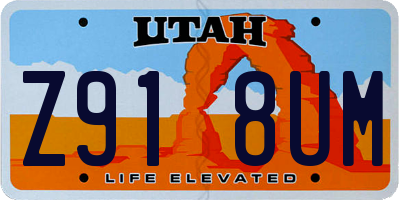 UT license plate Z918UM