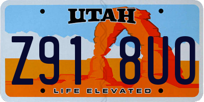 UT license plate Z918UO