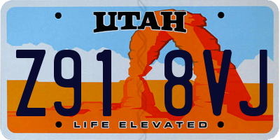 UT license plate Z918VJ