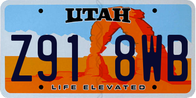 UT license plate Z918WB