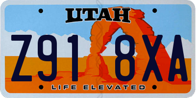 UT license plate Z918XA