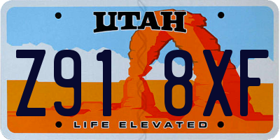 UT license plate Z918XF