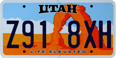 UT license plate Z918XH