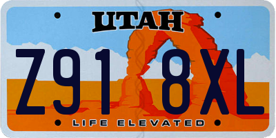 UT license plate Z918XL