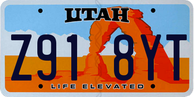 UT license plate Z918YT