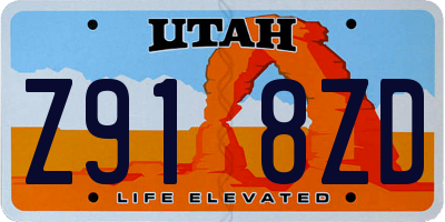 UT license plate Z918ZD
