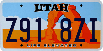 UT license plate Z918ZI